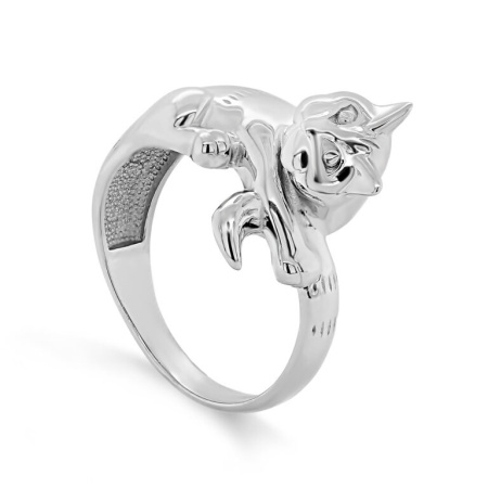Кольцо из серебра «Кот»
