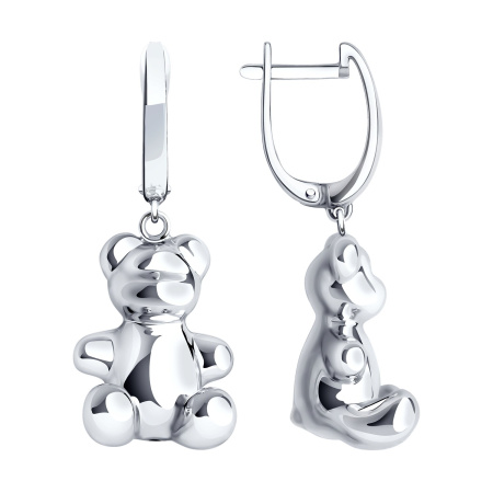 Серьги из серебра «Мишка»