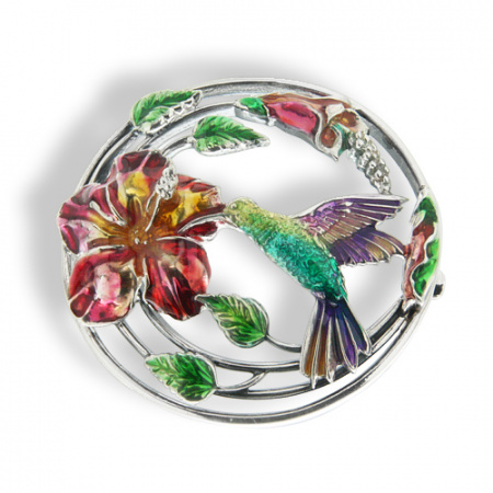Брошь из серебра «Колибри»
