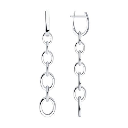 Серьги из серебра «Звенья»
