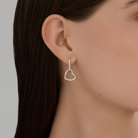 Серьги из серебра «Сердце»