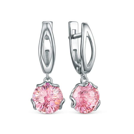 Серьги из серебра с фианитом