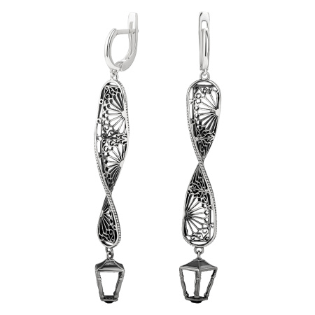 Длинные серебряные серьги «Банковский мост»