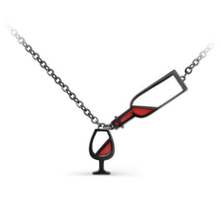 Серебряное колье с эмалью «Вино»