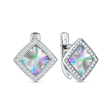 Серьги из серебра с фианитами