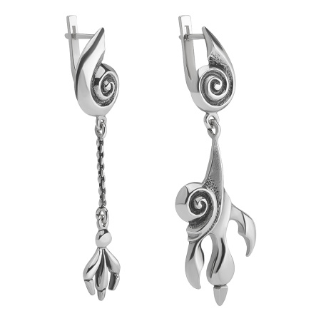 Серьги из серебра «Мистификация» когти