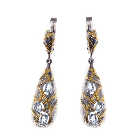 Серебряные серьги с топазами