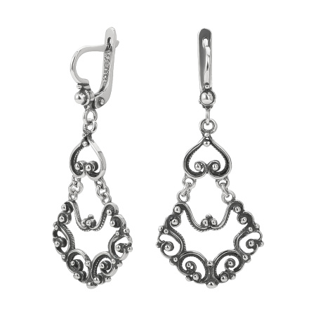 Серебряные серьги «Узор»
