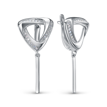 Серьги из серебра с фианитами