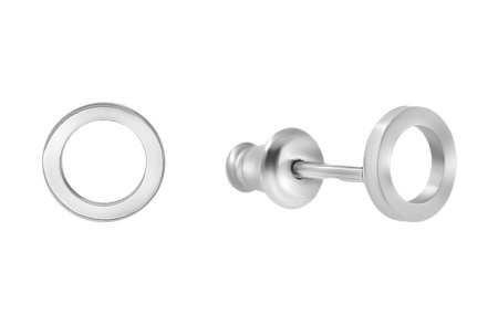 Моносерьга из серебра «Нолик»