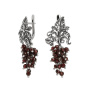 Серьги из серебра с гранатом «Виноградная лоза»