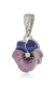 Серебряная подвеска с фианитами «Анютины глазки» сиреневая