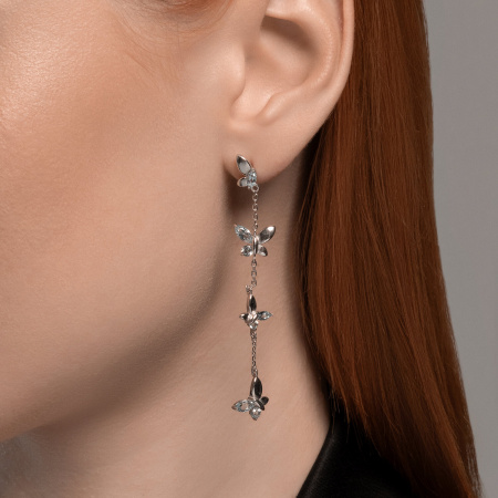 Серьги из серебра с топазами «Бабочки»