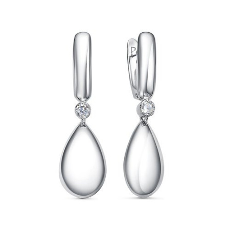 Серьги из серебра с фианитами