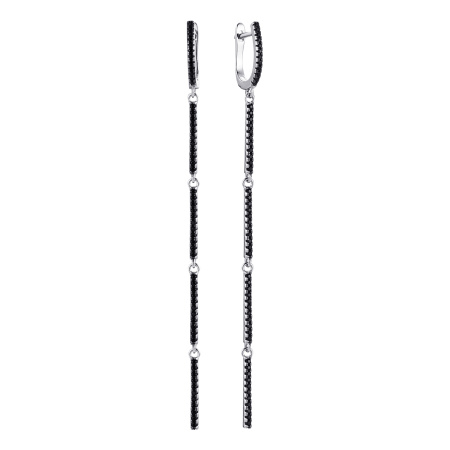 Длинные серьги серебряные с кристаллом