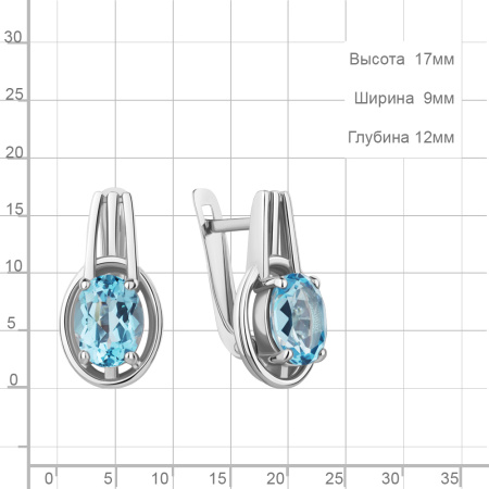 Серьги из серебра с топазами