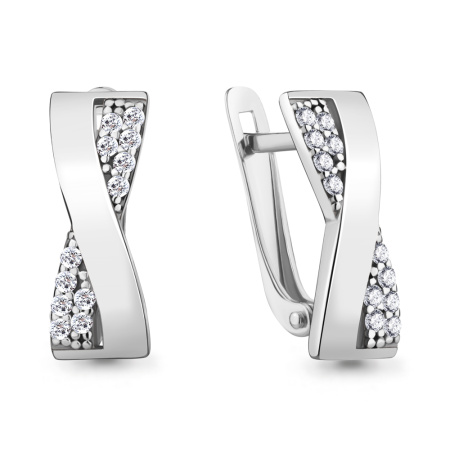 Серебряные серьги с фианитами