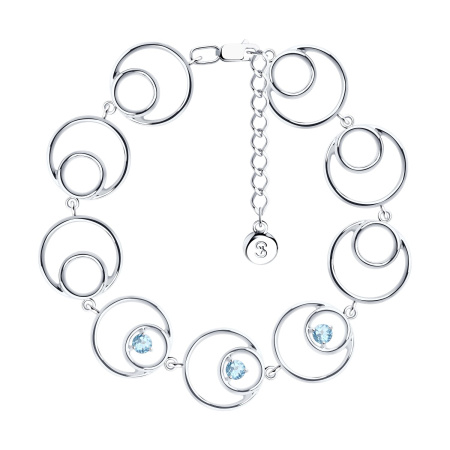 Серебряный браслет с топазом