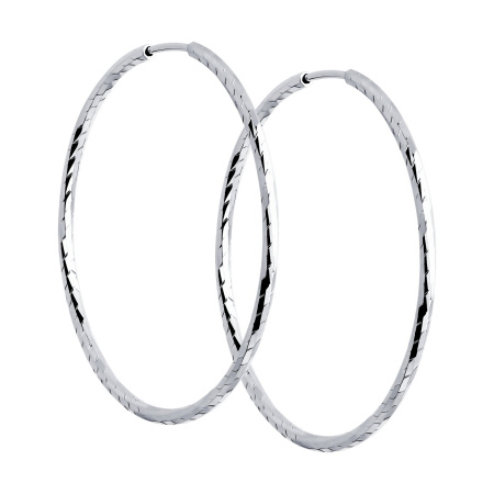 Серьги из серебра с алмазной гранью 2,5 см