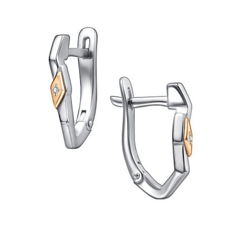 Серьги из серебра с бриллиантом