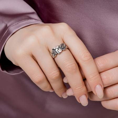 Серебряное кольцо «Тектоника»