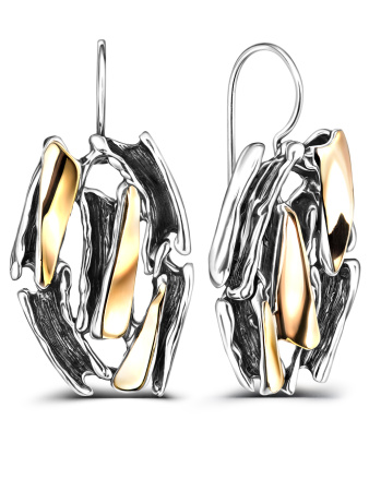 Серебряные серьги с золотом