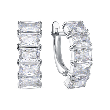 Серьги из серебра с фианитами