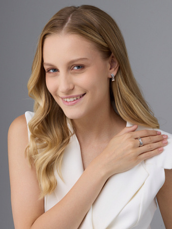 Серьги из серебра с бриллиантами