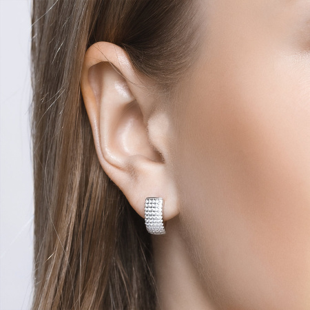 Серьги из серебра с фианитами