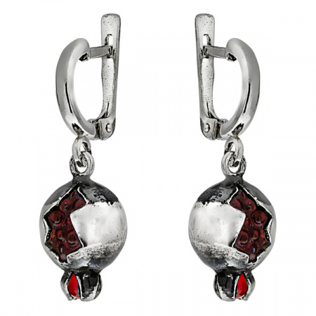 Серебряные серьги «Гранат»