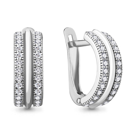 Серьги из серебра с фианитами