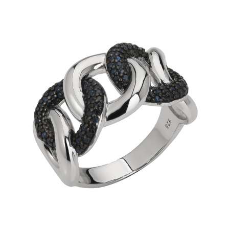 Кольцо из серебра с сапфиром «Цепи»
