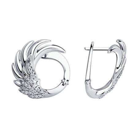 Серебряные серьги с фианитами