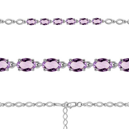 Серебряный браслет с аметистами