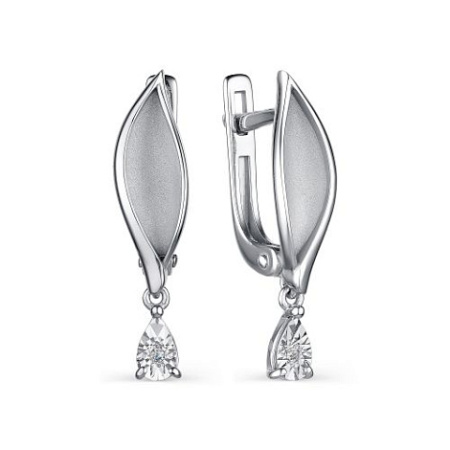 Серьги из серебра с бриллиантом
