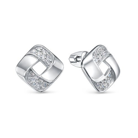 Серьги из серебра с фианитами