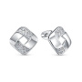 Серьги из серебра с фианитами