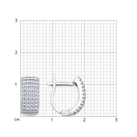 Серьги из серебра с фианитами