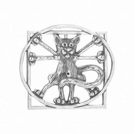 Серебряная подвеска «Кот Да Винчи»