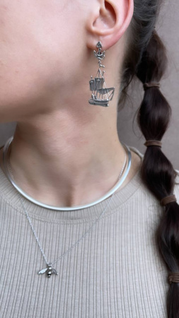 Серебряное колье Гривна ширина 14 см