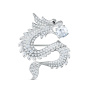 Брошь из серебра с фианитами «Дракон»