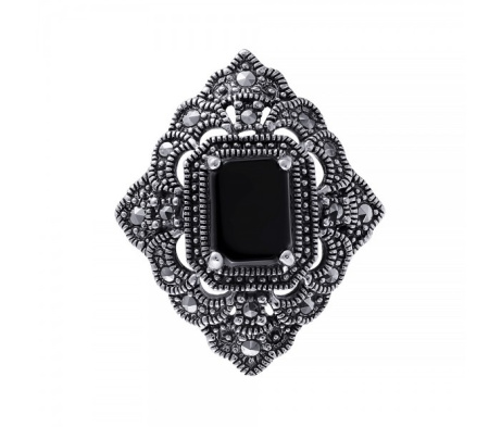 Брошь из серебра с марказитами