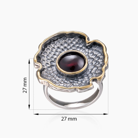 Серебряное кольцо «Гранатовая Пыльца»