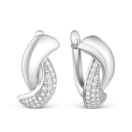 Серьги из серебра с фианитами