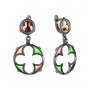 Серебряные серьги с витражной эмалью