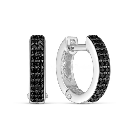 Серебряные серьги-конго с фианитами