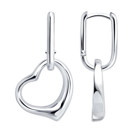 Серебряные серьги «Сердце»