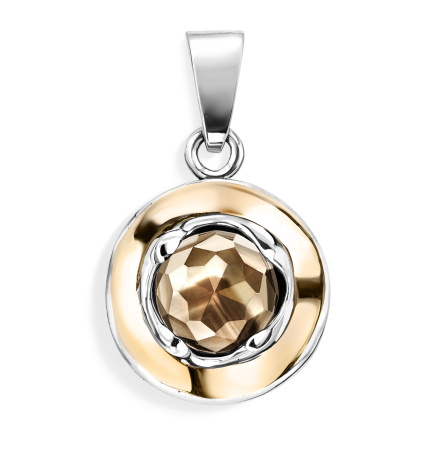 Подвеска из серебра с раухтопазом