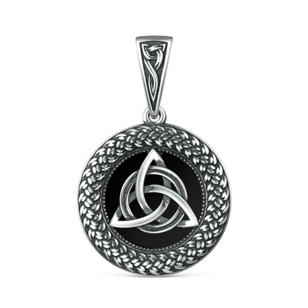 Серебряная подвеска-оберег с агатом «Триксель»