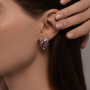 Серьги из серебра с корундами «Гранат»